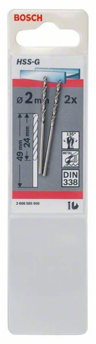 Bosch - metaalboren hss-g, standard 2 x 24 x 49 mm