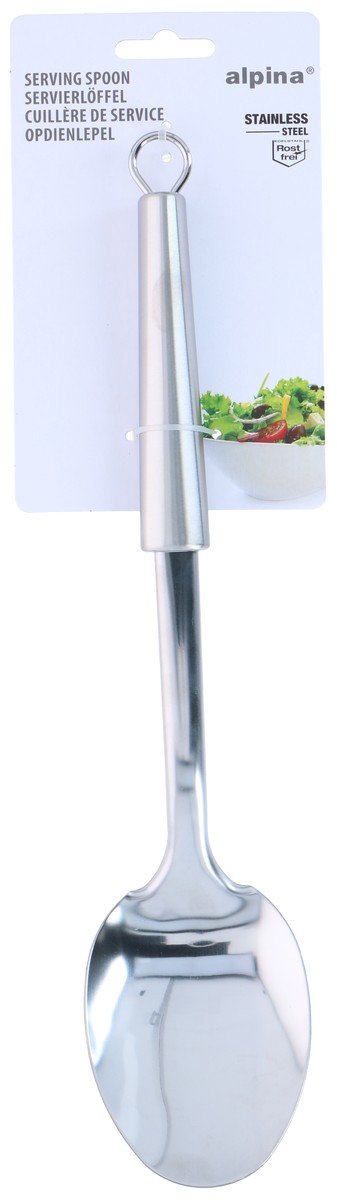 Alpina Servierlöffel aus Edelstahl – Servierlöffel 34 cm – Küchenlöffel aus Edelstahl – silberfarben