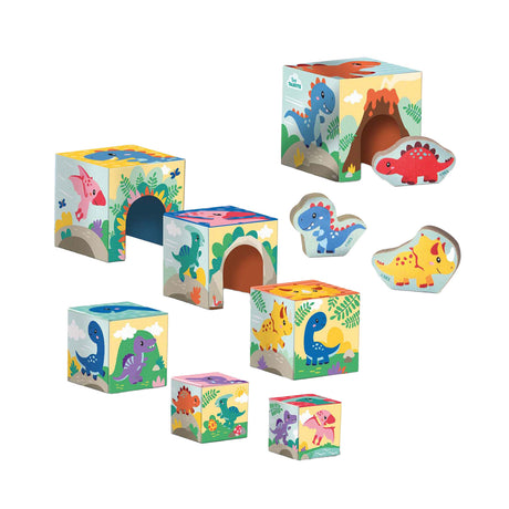 SES Creative SES Stapelblockturm mit Dino-Figuren
