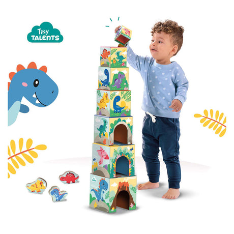 SES Creative SES Stapelblockturm mit Dino-Figuren
