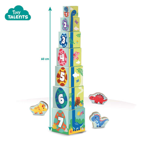 SES Creative SES Stapelblockturm mit Dino-Figuren