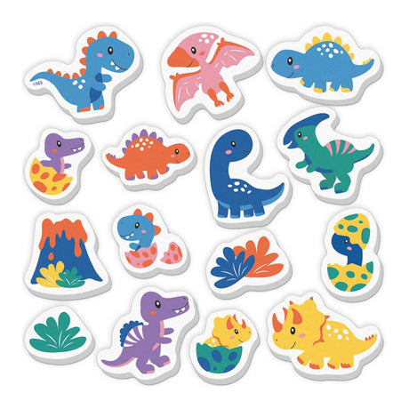Ses kreativ – kleine Talente – Bade-Dinosaurier-Set – Schaumstoff-Dinosaurier – zum Aufkleben auf nasse Fliesen – regt die Fantasie an – sicheres Badespielzeug – kreatives Spielen – Dinosaurier-Spielzeug