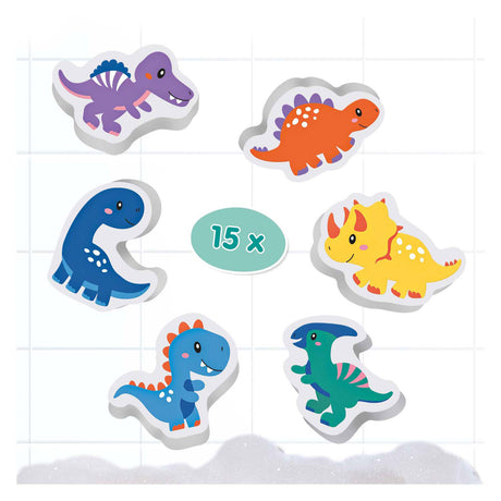 Ses kreativ – kleine Talente – Bade-Dinosaurier-Set – Schaumstoff-Dinosaurier – zum Aufkleben auf nasse Fliesen – regt die Fantasie an – sicheres Badespielzeug – kreatives Spielen – Dinosaurier-Spielzeug