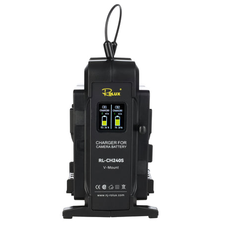 Rolux Doppel schnelles Ladegerät RL-CH240s für V-Mount-Akku