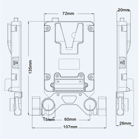 Rolux Mini V-Mount Batterieplatte RL-AC13s