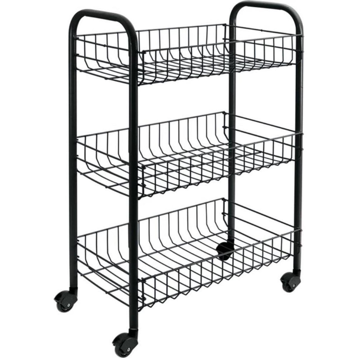 Tomado-metaltex siena Küchenwagen mit Rollen 41x23x63 cm schwarz