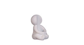Hug candle holder l.6xw.5xh.8 cm white - cement