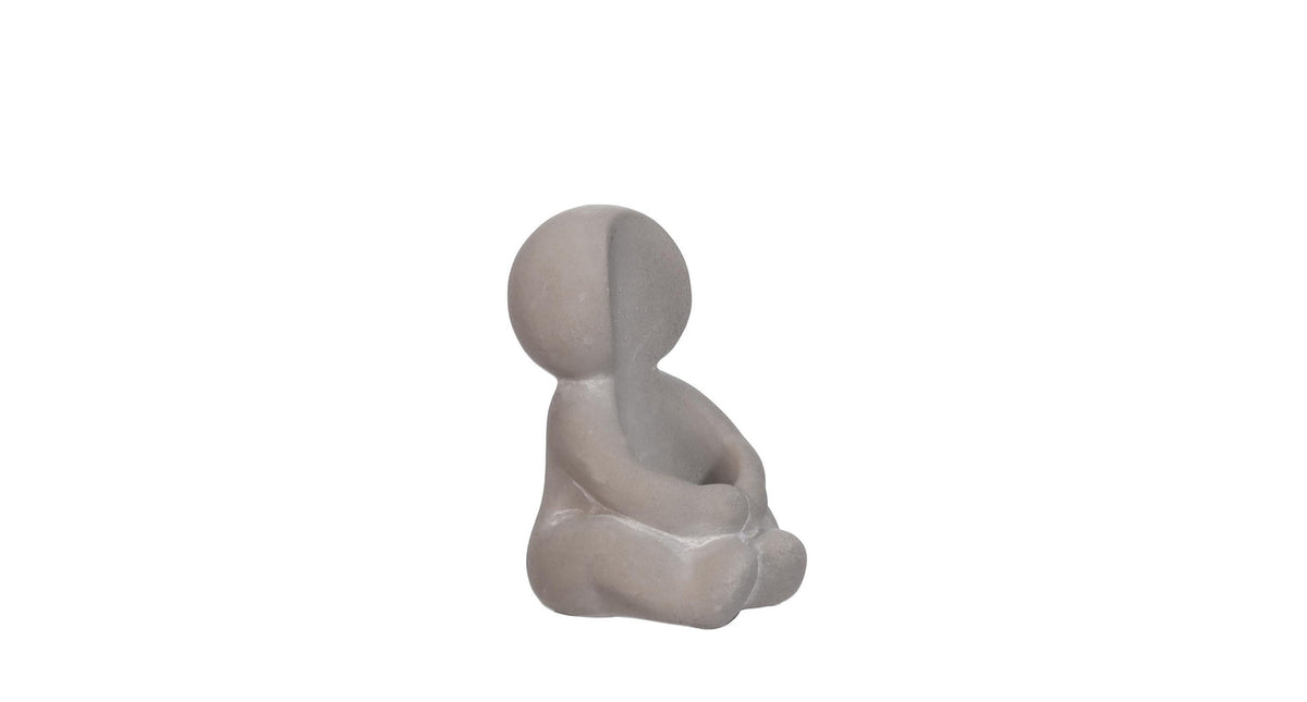 Hug candle holder l.6xw.5xh.8 cm grey - cement