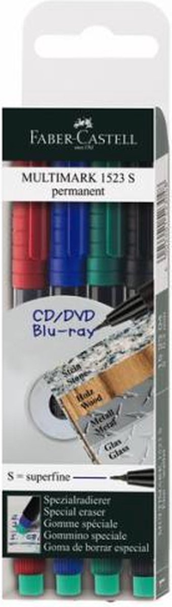 Faber-Castell Marker Faber Castell Multimark Permanent S 4-teiliges Federmäppchen FC-152304