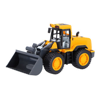 Bulldozer mit schnellen Rädern, Licht, Sound und Reibung