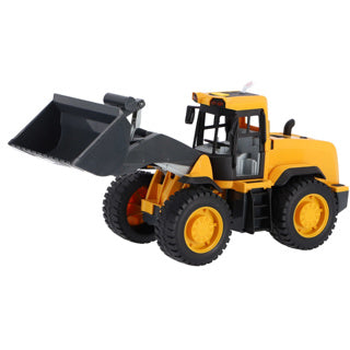 Bulldozer mit schnellen Rädern, Licht, Sound und Reibung