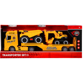 Rapid Wheels Autotransporter Baufahrzeuge mit Licht, Sound und Reibung