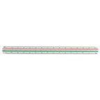 Driehoekige liniaal vk plastic 30cm wit 1:20 25 50 75 100 125