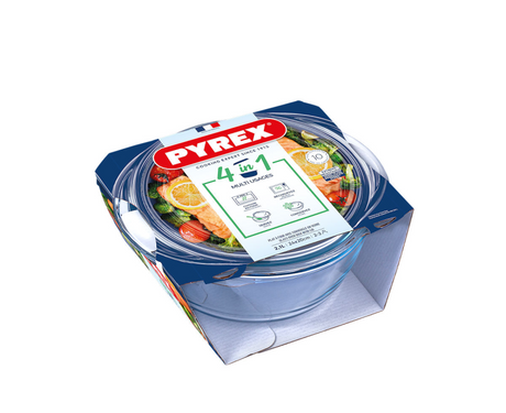Pyrex klassische runde Auflaufform 2,1 l mit Deckel