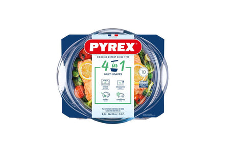 Pyrex runde Auflaufform mit Deckel 2,1l