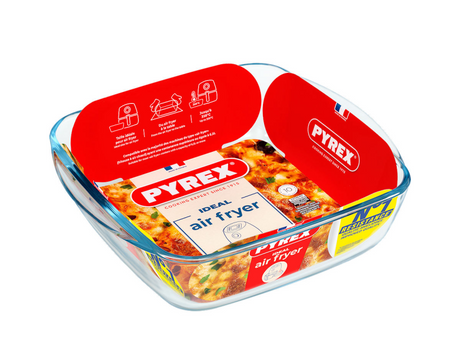 Pyrex Heißluftfritteusen-Auflaufform, quadratisch, 2,2 l, 25 x 22 x 7 cm