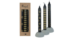 Imp ped candles to the moon ø2,2 h.20 cm black gold set van 3 assortie