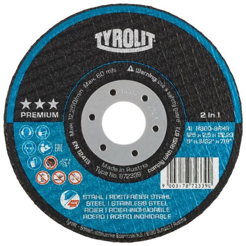 Tyrolit dss 125x1,0mm a60q-bfp premium st edelstahl | 25 Stück