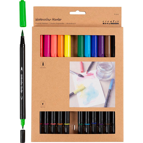 Kreativunternehmen https: www.cchobby.nl Aquarellmarker-Liniendicke-2-4-8-mm-Standardfarben-12-Stück-1-Box