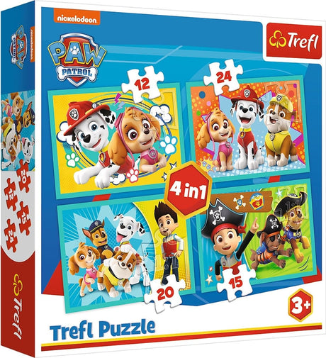 Trefl-Puzzle – Paw Patrol 4-in-1-Puzzle – 12 bis 24 Teile