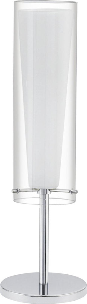 Eglo pinto - tafellamp - 1 lichts - ø110mm. - chroom - helder, wit
