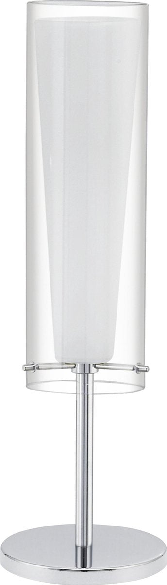 Eglo pinto - tafellamp - 1 lichts - ø110mm. - chroom - helder, wit