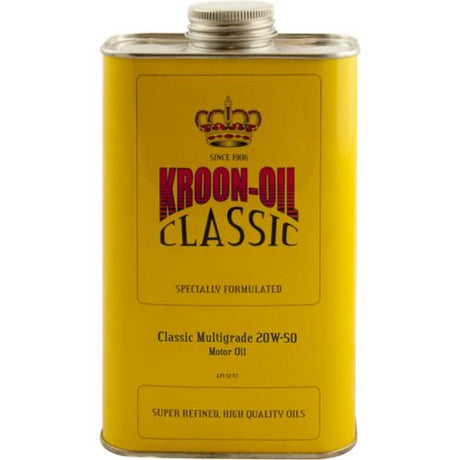 Kroon-Oil Classic Multigrade 20W-50 – Motoröl – mineralisches Sae 20W-50 – 1 Liter – transparent