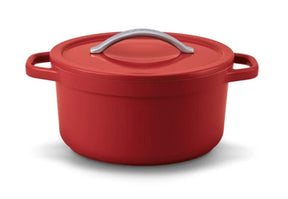 Beka plume braadpan - ø 24 cm - stoofpot - gerecycleerd gietaluminium - extra lichtgewicht - pfas-vrij - 4,5 l - rood