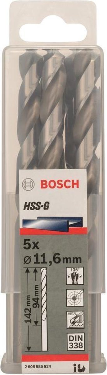 Bosch st. Linie 11,6 mm HSS-G 135 (5er-Pack)