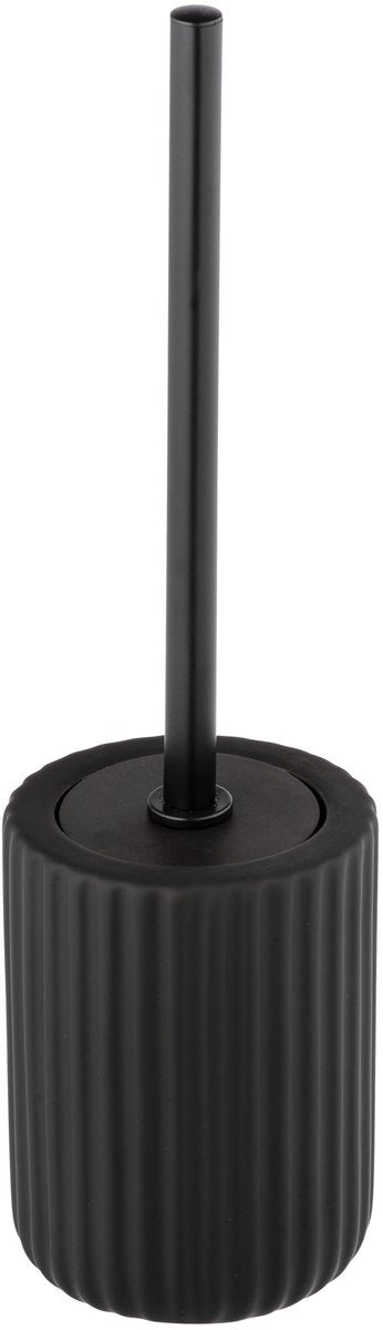 Wenko WC-Bürstenhalter Belluno aus Keramik mattschwarz – WC-Bürste mit Halter – WC-Bürste mit Halter freistehend – Soft-Touch-Oberfläche