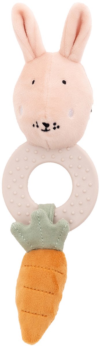 Trixie Beißspielzeug Mrs. Hase - 3m+ - Silikonring - knisterndes Geräusch - ideal als Geschenk zur Geburt
