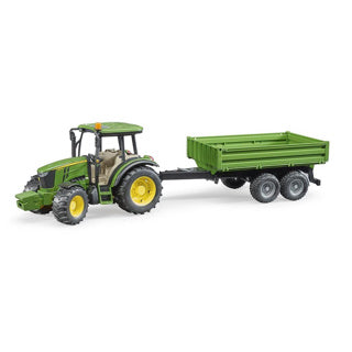 Bruder John Deere Traktor 5115 m mit Anhänger 1:16