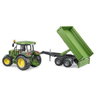 Bruder John Deere Traktor 5115 m mit Anhänger 1:16