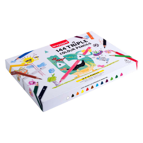 Bruynzeel Dreifach-Buntstiftset, 12x12 Farben