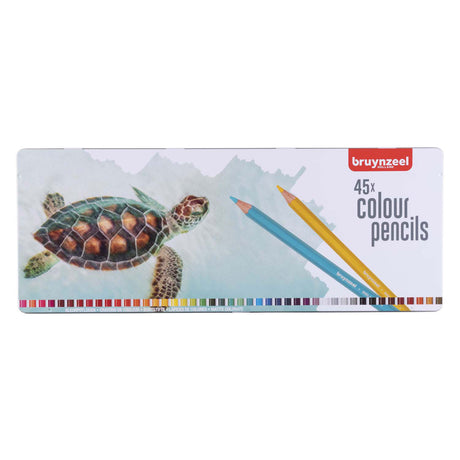 Bruynzeel-Schildkrötendose mit 45 Buntstiften