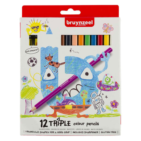 Bruynzeel Dreifach-Buntstifte für Kinder, Set 12
