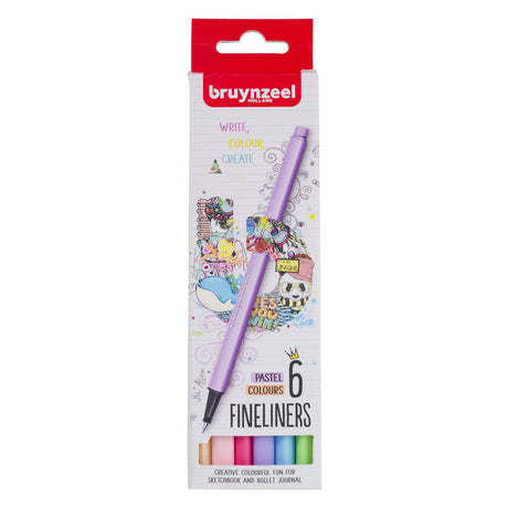 Bruynzeel Fineliner-Set 6 Farben Pastell