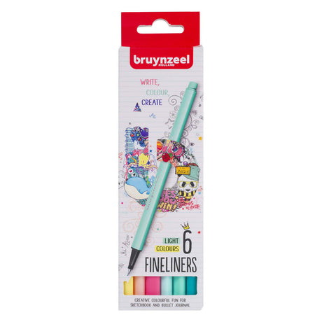 Bruynzeel Fineliner-Set hell 6 Farben