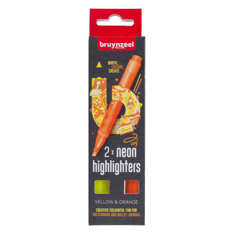 Bruynzeel Textmarker-Set in 2 Farben – Gelb und Orange