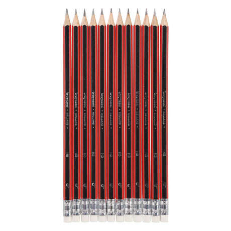 Bruynzeel HB Schwarz-Rot und Radiergummi-Graphitstift