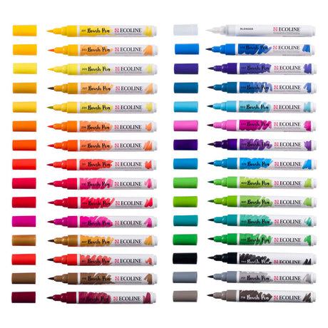 Bruynzeel Ecoline Pinselstift-Set Primär, 30 Farben
