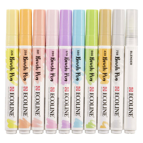Bruynzeel Ecoline Pinselstift-Set Pastell, 10 Farben