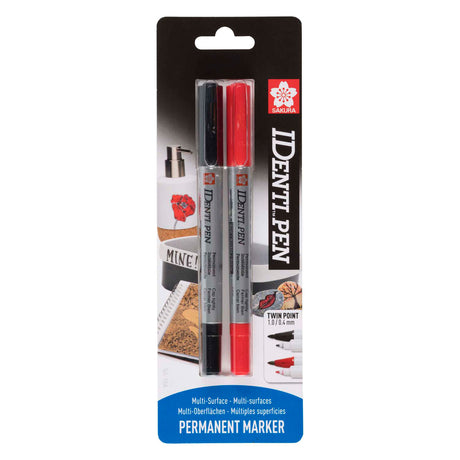 Sakura Identi Pen Blisterpackung schwarz rot 2 Stück