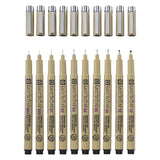 Sakura Pigma Micron Federmäppchen 10 Fineliner schwarz