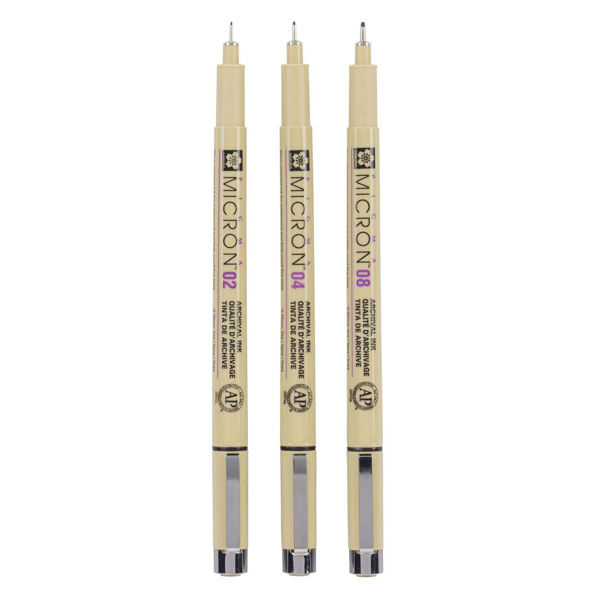 Sakura Pigma Micron Federmäppchen 3 Fineliner schwarz 02-04-08