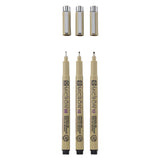 Sakura Pigma Micron Federmäppchen 3 Fineliner schwarz 08-10-12 breit