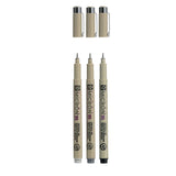 Sakura Pigma Micron 05 Fineliner-Set, 3 Stifte, schwarz-grau