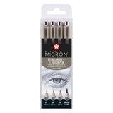 Sakura Pigma Micron Fineliner-Set, 4 Größen, kühles Grau