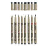 Sakura Pigma Micron Fineliner-Set mit 8 Stiften. (helles) kühles Grau