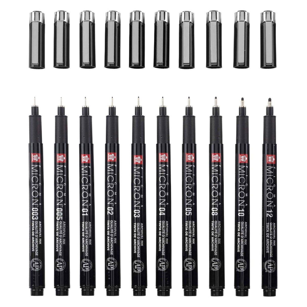 Sakura Pigma Micron Black Edition Set und Gratis-Etui, 10 Stück